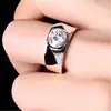 Bröllopsringar Luxury Silver Plated Men's Ring Natural Gem Engagement Zircon Exquisite Jewelry Christmas Lover's Gifts