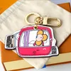 Dise￱adores Keychains con caja Luxurys Keychain de cuero Cartoon Air globos de aire caliente Estilo casual Temperamento de cadena de llave vers￡til Popular Bolso colgante