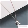 Pendant Necklaces Ancient Letters For Women Stainless Steel Old English Az Initial Necklace Friends Family Party Jewelry Drop Delive Dhgtu