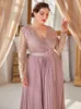 Artı boyutu elbiseler toleen kadın boyutu maxi lüks tasarımcı şık şık büyük uzun kollu akşam partisi balo düğün elbise 230130