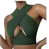 Women's Tanks Summer 2023 Women's Sexy Criss Cross Tank Tops Fashion Sleeveless Solid Color Cutout Front Crop Brown/Black/Grey/Purple