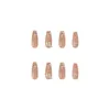 False Nails Fashion 24st Pink Ballet Nail Art Pearl Bee High-End Square Tips Waterproof Wearable Press On Fake for Girls