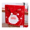 Christmas Decorations 2023 Chair Set Santa Snowman Deer Creative Cartoon Tableware Decoration Doublesided Printing Drop Delivery Hom Dhjb1