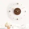 Wall Clocks Nordic Style Round Wood Clock Large For Kids Home Office