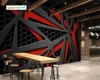 Papéis de parede personalizados abstrato preto e vermelho linhas 3d linhas criativas geométricas papel de parede sala de estar tv parede quarto decoração ktv bar mural