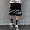 Mäns shorts harajuku streetwear järnkedjan mönster jogger män och kvinnor hip hop skateboard sommar elastisk midja 230130