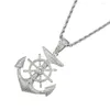 Pendant Necklaces Necklace Men's Fashion European And American Street Rotatable Personalized Compass Rudder Gift
