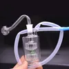 Mini brûleur à mazout en verre Bang Mobius le moins cher avec double matrice Perc Recycler Dab Rig avec tuyaux de brûleur à mazout en verre et embout de filtre de tuyau