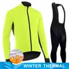 Ställer in New Pro Team Winter Thermal Fleece Cycling Jersey Set Racing Bike Suit Mountian Bicycle Clothing Ropa Maillot Ciclismo Hombre Z230130