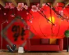 壁紙Papel de Parede Traditional Red Lantern and Peach Blossom Chinese Style 3D壁紙リビングルームテレビベッドルームレストラン壁画