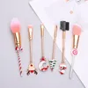 Makeup Brushes Decoration Cosmetics Tool Christmas Ornaments Eye Shadow Gift Santa Claus Mönster Metallhandtag