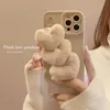 Plush love wrist strap mobile phone case For iphone 14 plus 14 pro 11 12 13 pro