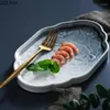 Placas Creative Ceramic Dinner Plate Restaurant Sashimi Sushi Tarde de sobremesa de chá de sobremesa nórdica de cozinha nórdica de cozinha