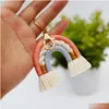 Party Favor Ups Autumn och Winter Hand Woven Key Chain Pendant Ins Wind Rainbow Personlig Foreign Trade Crossborder European Amer DH2B9