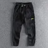 Men's Pants Buckle Belt Three-dimensional Cutting Work Clothes Casual Woven Fabric Sports Simple Fashion Leggings 1141