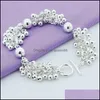 Link Chain Sier Grapes More Beads Bracelets Jewelry For Fashion Women Wedding Engagement Gift Drop Delivery Dhzy5