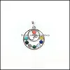 Charms 7 Chakra Stone Beads Pendant Yoga Healing Point Reiki Crystal Bead Health Amet Women Flower Pendenti 1893 T2 Drop Delivery Je Dhdho