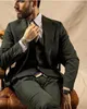 Мужские костюмы костюм homme темно -зеленый мужчина свадьба жених 2023 tuxedo slim fit terno masculino prom Parm Parter Blazer 3 Pcs Jacket Pant Vest