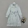 Runway Dresses Designer New Spring Summer Lapel Neck Long Sleeve Print Sundress Brand Same Style Dress