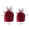 Easter Cute Bunny Gift Packing Bags Velvet Valentine's Day Rabbit Chocolate Candy Bags Wedding Birthday Party Drawstring Bag ss0130