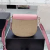 lady luxurys designer bag C Letter crossbody bags For Women Mirror Quality purse handbag Leather Female Fashion Trendy Tabby Shoulder Bag with dust bag pink