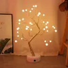 야간 조명 미니 크리스마스 트리 나이트 라이트 LED 구리 와이어 화환 램프 가벼운 침실 장식 홈 장식 요정 휴가