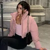 Trenchs de femmes Ardm Mode Rose Parkas Courtes Douces À Manches Longues Top Matelassé Hiver Casual Vêtements D'extérieur