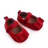 Första vandrare söta spädbarn Crib Shoes Baby Girl Bow Moccasins Born