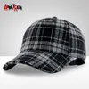 Bollmössor Vinterpläden Woolen Baseball Cap Men Kvinnor Cotton Snapbacks Hats272d