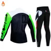 Sets Winter CAS 2022 Jersey Set Thermal Fleece Clothes MTB Bicycle Clothing Keep Warm Mountain Bike Cycling Wear Suit Z230130