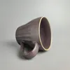 Copas pires de pires de cerâmica utensílios de mesa de cerâmica retro em grau Maroon Cop de café marrom grosso marca de cerâmica
