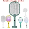 Pest Control 3500V Electric Flies Swatter Killer USB Rechargeable LED Lamp Summer Mosquito Trap Racket With UV Light Anti Insect Bug Zapper 0129