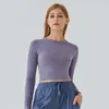 Actieve shirts lichtgewicht crew nek nek yoga sport vrouwen met lange mouwen vrouwen gezellige zachte huidvriendelijke fitness Activewear workout gewone crop top