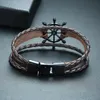 Charm Bracelets Men Women Leather Couple Hope Rudder Bangles Femme Homme For Fashion Jewelry GiftCharm
