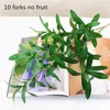 Dekorativa blommor enstaka gren Oliver Bouquet Artificial Plant Simulation Green Lead Diy Wedding Home Party Juldekor