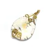 Charms Natural Stone Bulk Bead Agates Pendant Water Drop Shaped flerfärgade smycken Tillbehör Storlek 30x50mm