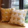 Pillow Embroidered European Pastoral Floral Cover Cotton Chair Sofa Modern Home Decor Rectangle Drop