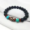 Strand liiji unieke natuursteen met Tibetaanse drie oog dzi kralen armband voor mannen accessoires cadeau kralen strengen