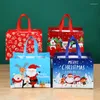 Decorações de Natal 1pc Merry Gift Bag Cartoon Santa Claus Snowman non Tecido para o ano 2023 Noel Gifts