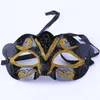 Maschera da festa Uomo Donna con Bling Gold Glitter Halloween Masquerade Maschere veneziane per costume Cosplay Mardi Gras SN5085