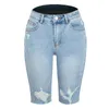 Jeans feminino calça de neve feminina Média curta curta shorts casuais leggings perneiras femininas rasgadas pijama de natal