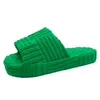 Slippers 2023 Peep Toe Thick Sole Women Summer Autumn Green Corduroy Flat Outwear Women's Runway Flip Flops