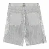 Men's Jeans Hip Hop Hollow Lace Casual Denim Shorts Harakuju Streetwear Ripped for Male Patchwork