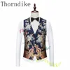 Abiti da uomo Blazer Thorndike Ultimo disegno del cappotto Abiti da uomo Smoking su misura 3 pezzi Blazer Festa di nozze Sposo Costume Homme 230130