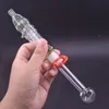 Le moins cher verre NC Kit fumer pipe à eau 14mm femelle Dab paille plates-formes pétrolières Banlancer verre brûleur à mazout tuyau avec clip en plastique Dhl gratuit