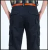 Herrbyxor märke Autumn Winter Fleece Cargo Men tjock varm lång bomull plus storlek Pantalon Hombre Tactical Trousers1