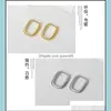 Stud Fashion Small Geometric Solid Oval Earrings Gold Sier Color Hoop Earring For Women Prevent Allergy Jewelry 2021 Drop Delivery Dhdb1