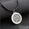 Colares pendentes Colar de pentagrama vintage Estrela religiosa de jóias Friends Charm Drop Pingents Dhxb5