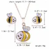 Naszyjnik Zestaw Mrhuang 1Sets Cute pszczoły Naszyjnik/kolczyki Study Zwierzęta Metalowa biżuteria złota