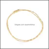 Chains Pretty Gold Necklace 18K Color Twisted Classic Necklaces Wholesale Diy Long Chain Drop Delivery Jewelry Pendants Dhbyo